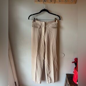 Zara Beige High-Waisted Trousers
